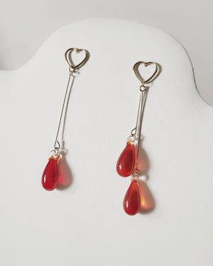Crimson Droplet glass earrings