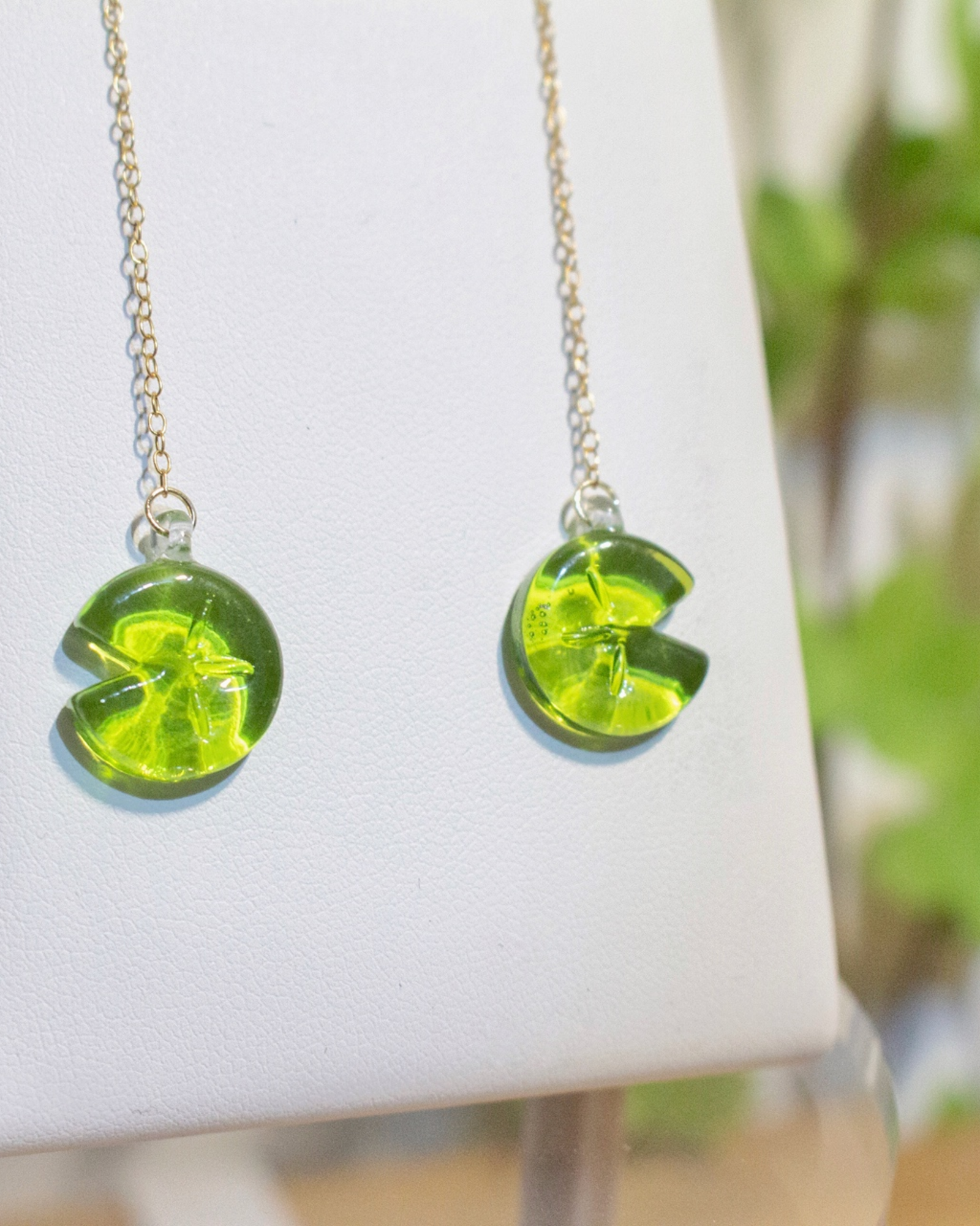 Lily Pad glass earrings