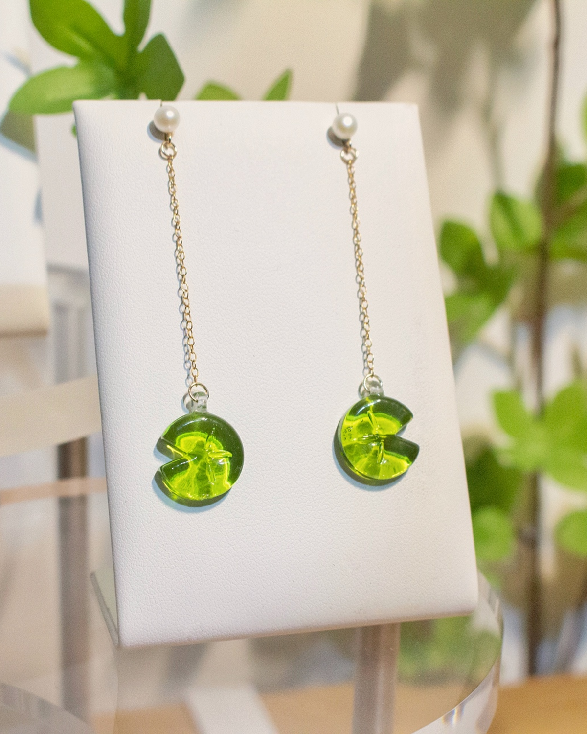 Lily Pad glass earrings