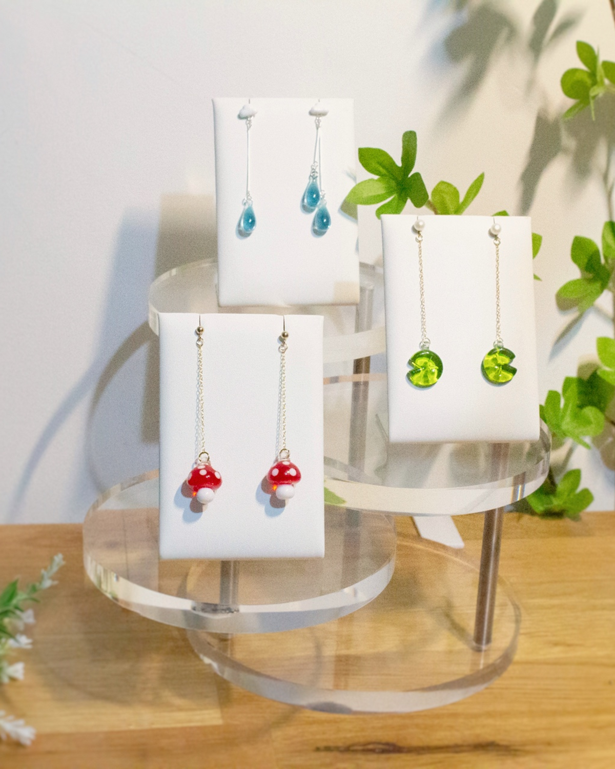 Mushroom glass earrings