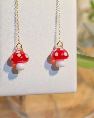 Mushroom glass earrings