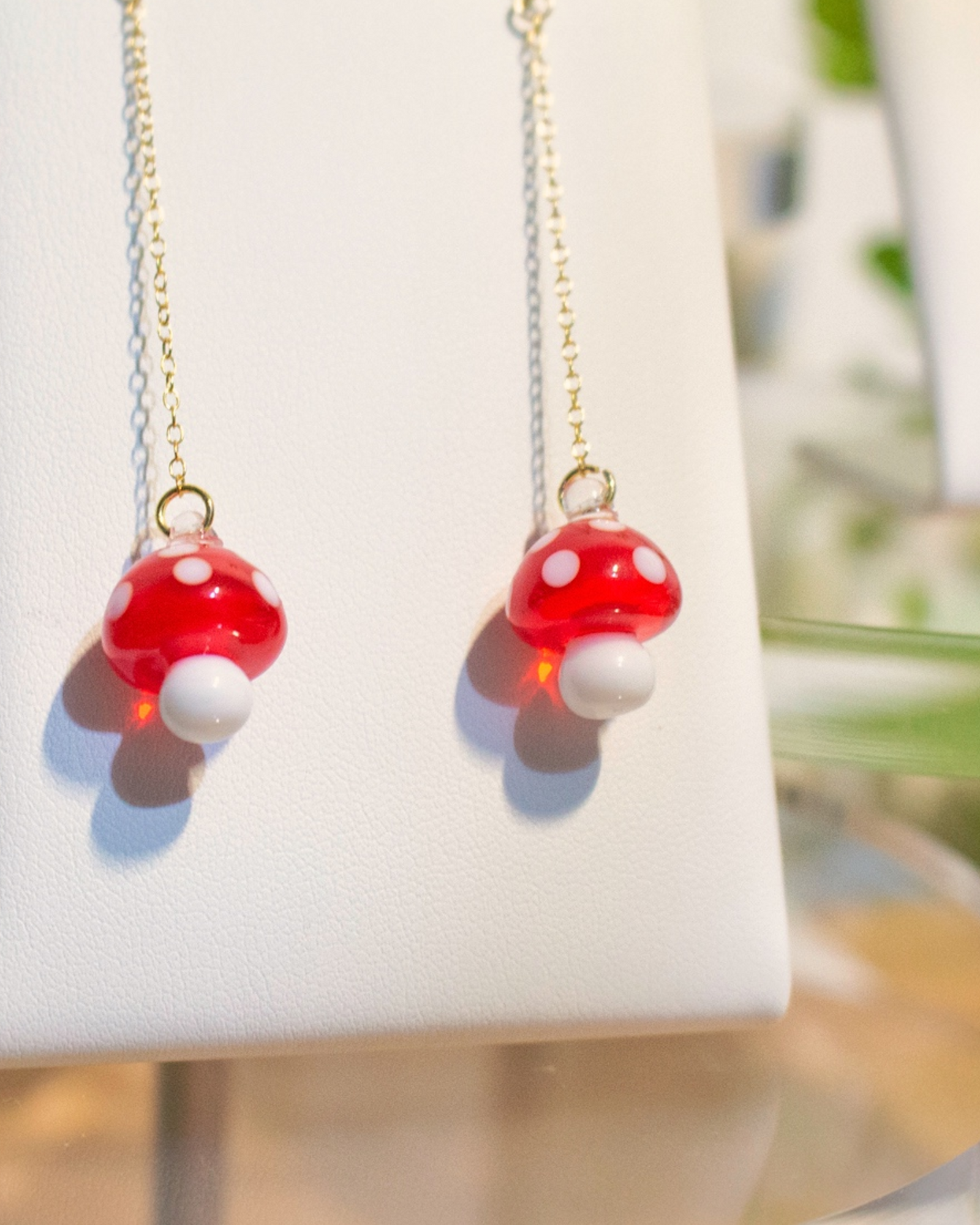Mushroom glass earrings