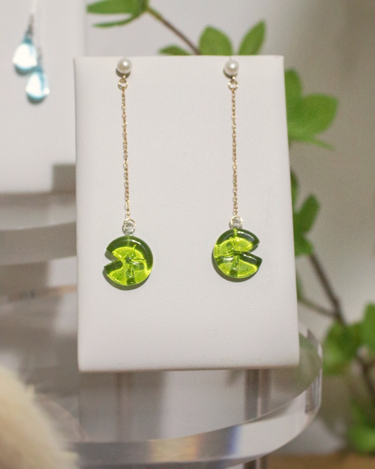 Lily Pad glass earrings