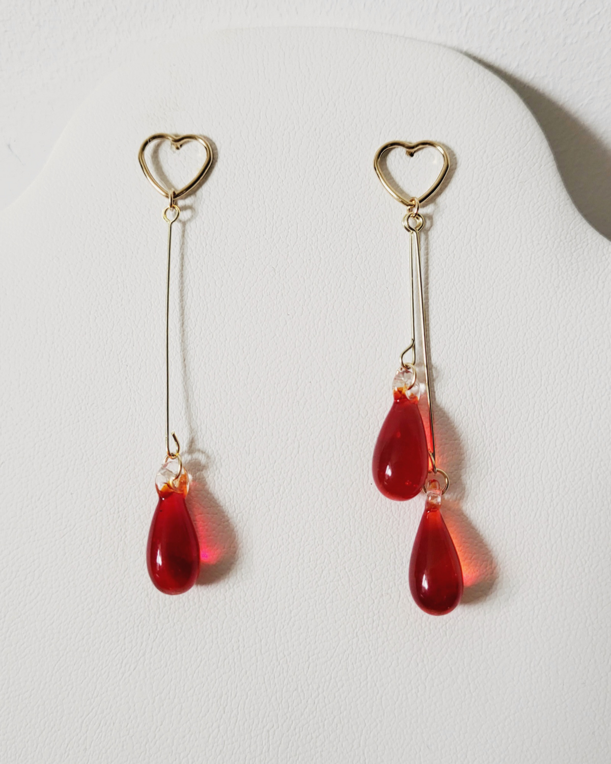Crimson Droplet glass earrings