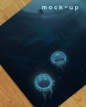 Moon Jellyfish desk mat