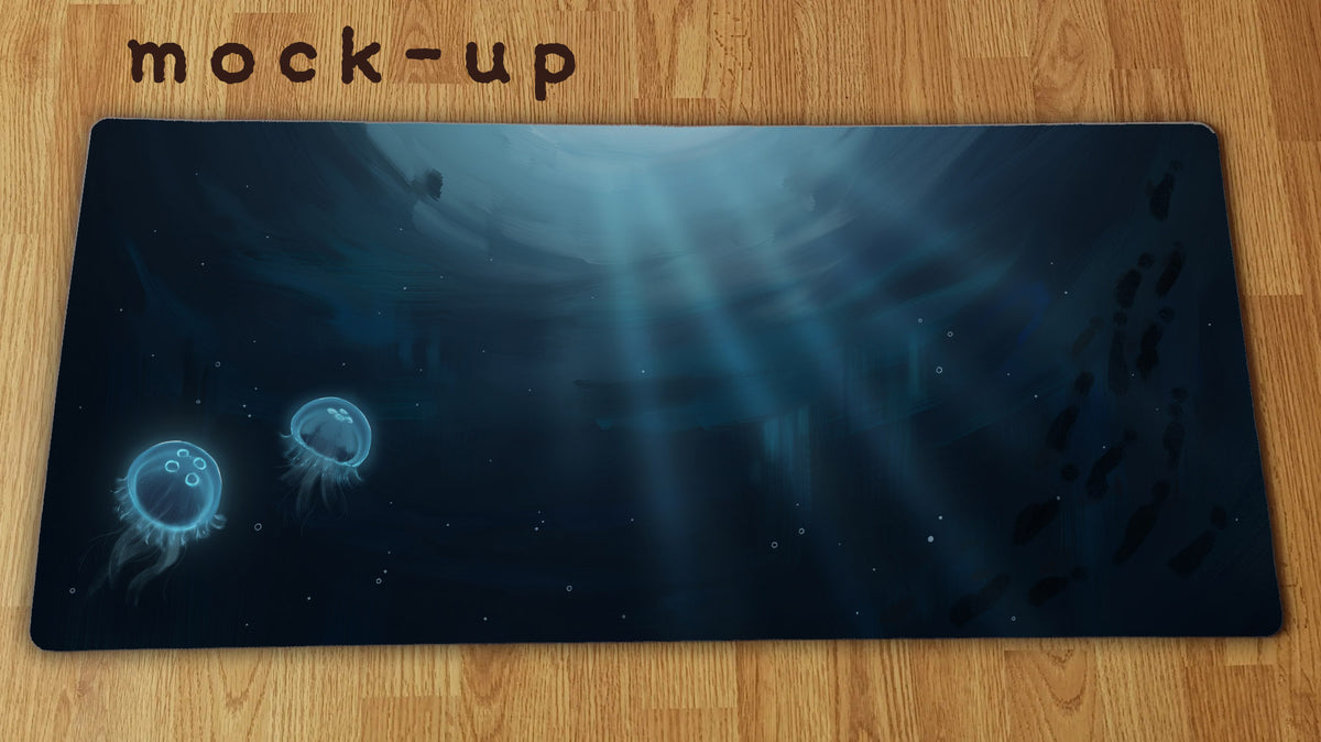 Moon Jellyfish desk mat